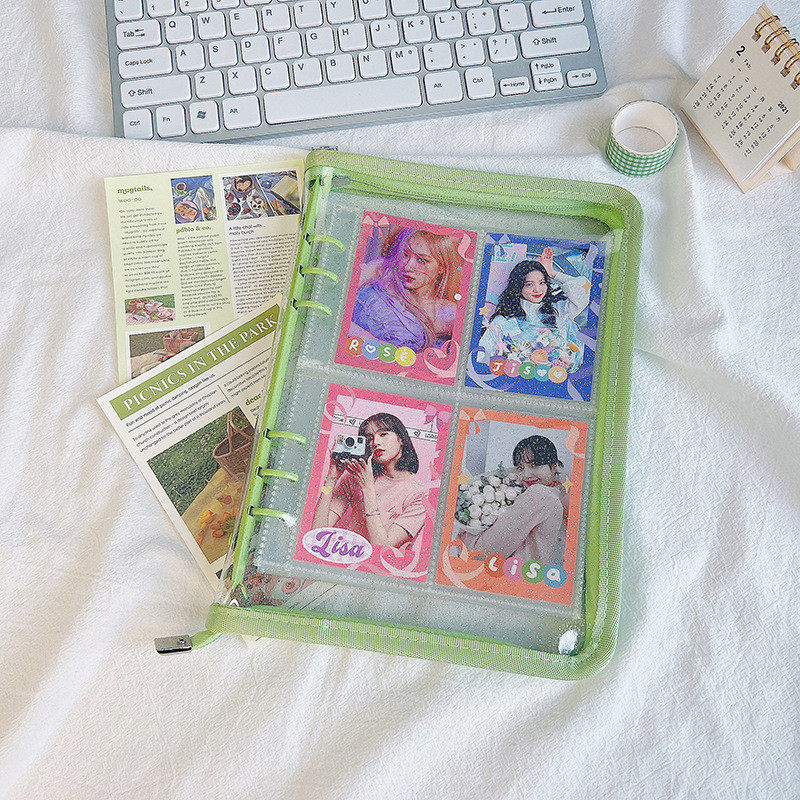 A6活页本拉链袋手账外壳替芯闪粉透明pvc软壳6孔A5收纳册活页夹,淘宝优惠券,粉丝福利购,淘宝优惠卷