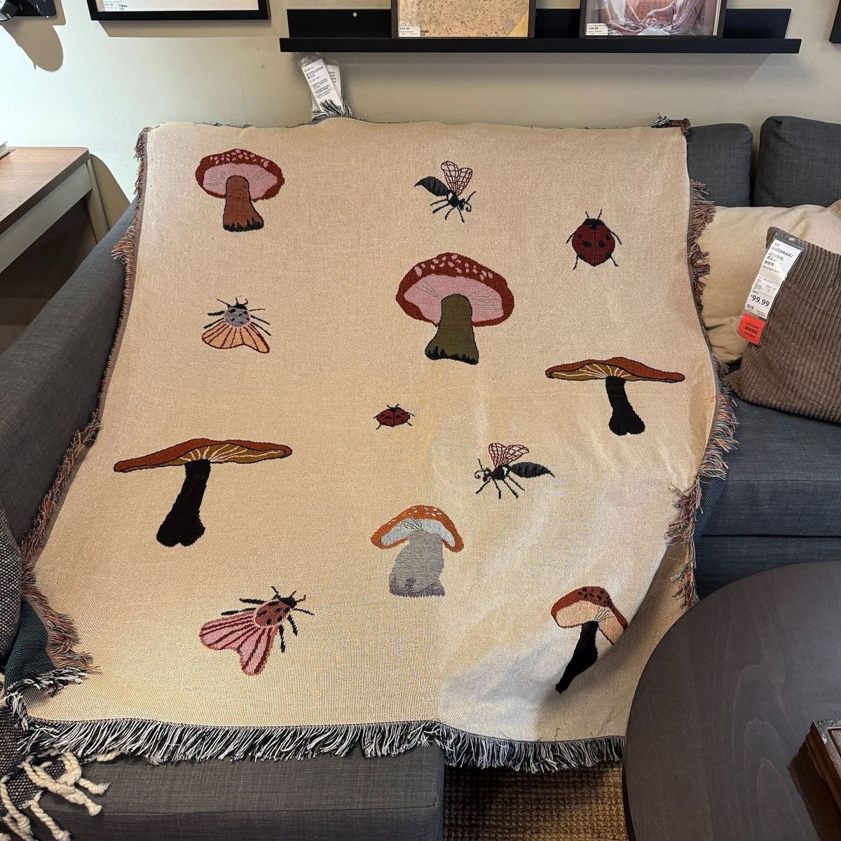 Forest tapestry blanket, sand 北欧艺术森林蘑菇挂毯 - 图2