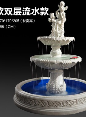 欧式婚庆喷泉装饰 庭院阳台流水鱼池 园林水景观天使雕塑大型摆件