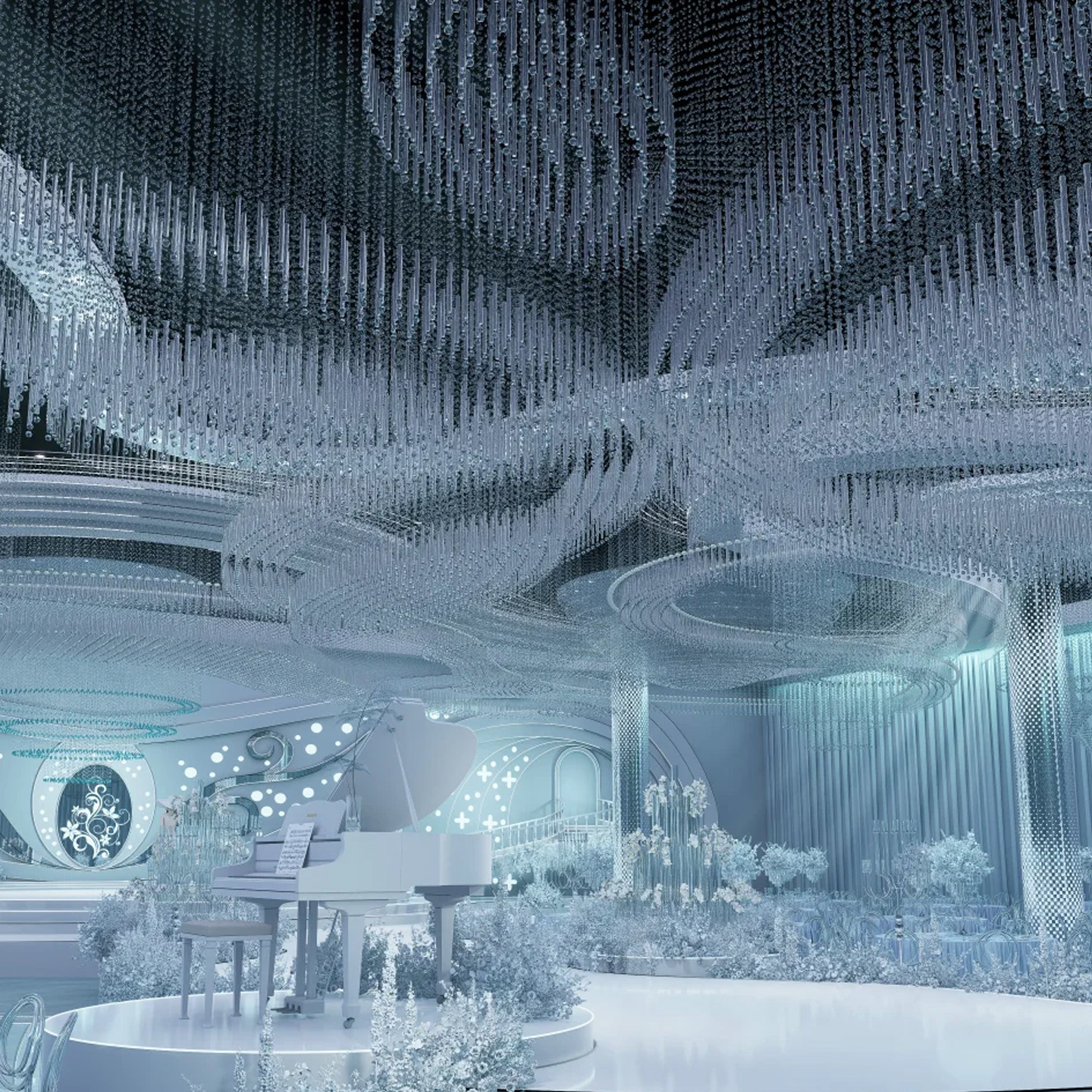 定制婚宴厅水晶珠帘吊灯梦幻婚礼堂浪漫艺术灯饰酒店大型装饰灯具,淘宝优惠券,粉丝福利购,淘宝优惠卷