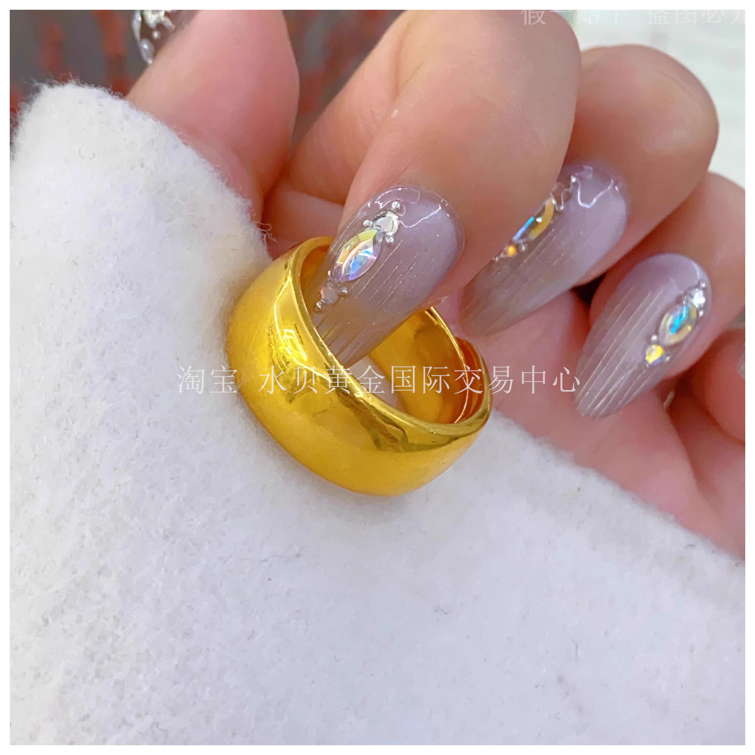 Gold clad silver glossy loach back tire ring as a gift