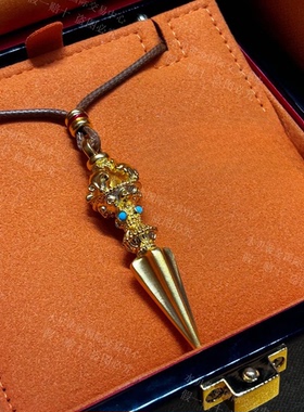 珐琅降魔杵金包银吊坠送礼物