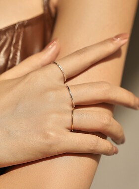 S925纯银素圈闭口戒指简约冷淡风