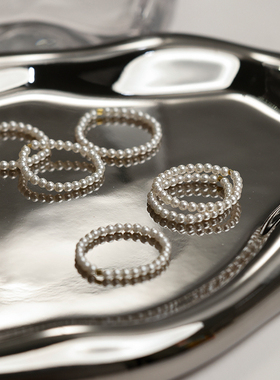 纯银珍珠戒指女小众时尚高级感