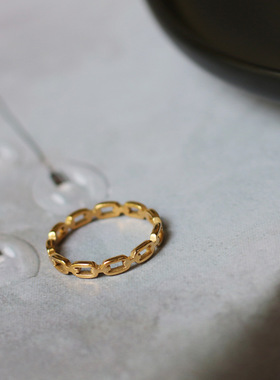 时尚链条戒指女镂空设计小众