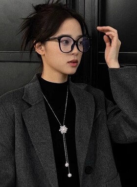 旋转锆石雪花衣链女2025年新款女