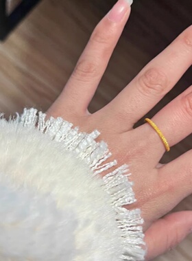 迷你满圈细闪粉叠戴素圈戒指