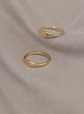 2025新款韩版不规则素圈戒指女