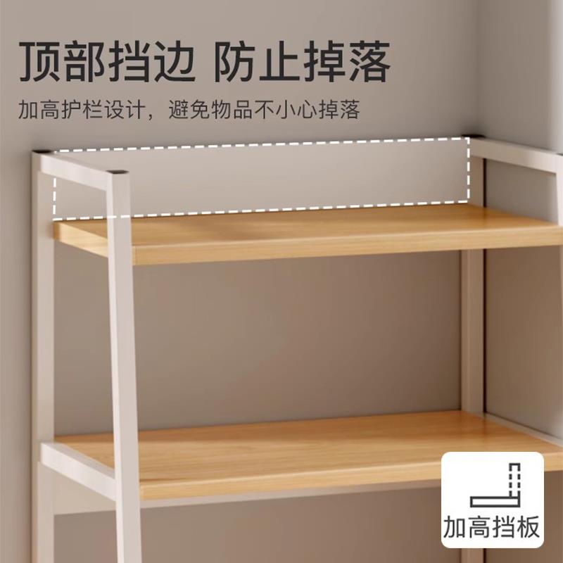 置物架一体靠墙置物架多层收纳架落地书架储物架卧室客厅梯形架子 - 图2