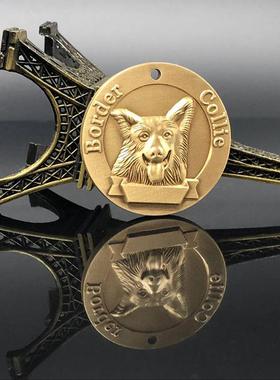 现货供应铜材浮雕立体狗牌宠物牌金属黄铜狗挂牌狗狗身份牌刻字