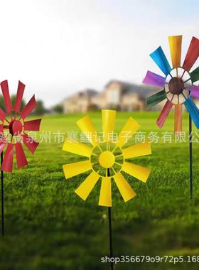 跨境铁艺金属风车园艺庭院户外风车花园插件旋转风车金属工艺摆件