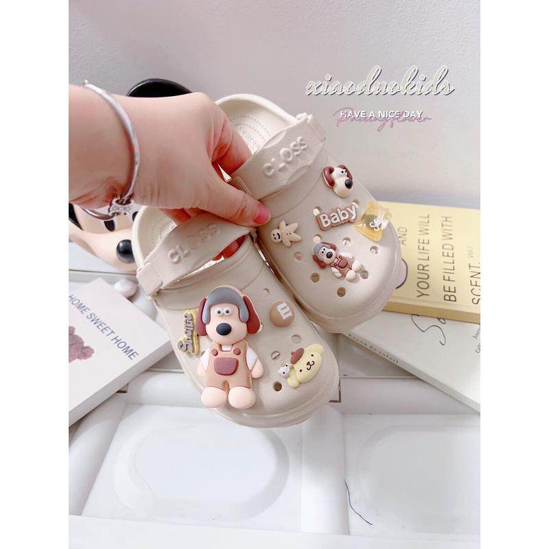 儿童凉鞋2024夏软底拖鞋大小男童可爱卡通狗狗洞洞diy亲子沙滩鞋,淘宝优惠券,粉丝福利购,淘宝优惠卷