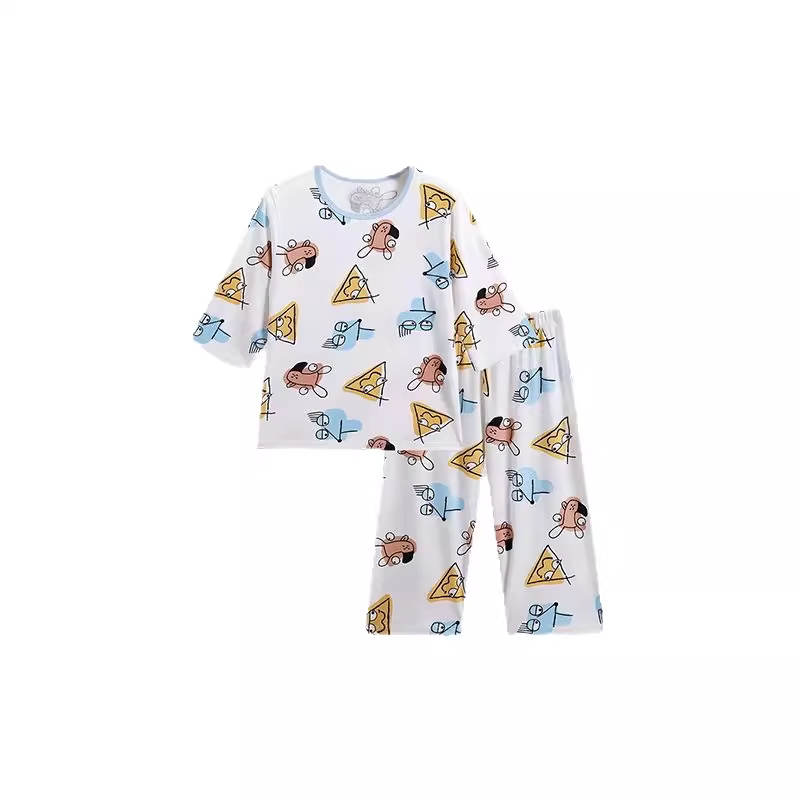 久岁伴儿童睡衣男童家居服七分袖七分裤套装A类中小童卡通可爱薄,淘宝优惠券,粉丝福利购,淘宝优惠卷