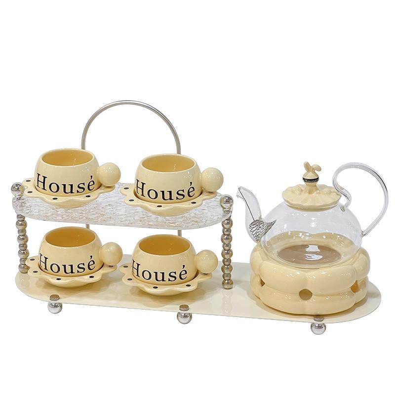 网红水果花茶壶加热英式下午茶茶具茶杯套装闺蜜结婚新婚礼物,淘宝优惠券,粉丝福利购,淘宝优惠卷