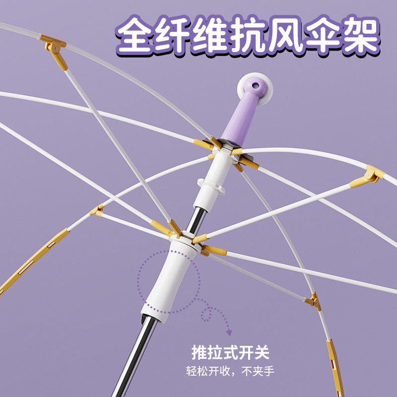 儿童雨伞安全圆角防戳库洛米长柄女孩滚轮晴雨伞上学专用,淘宝优惠券,粉丝福利购,淘宝优惠卷