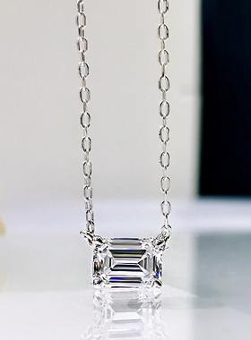 慕景珠宝 2023新款S925银宝塔切项链女高碳钻橄榄型钻叠戴锁骨链