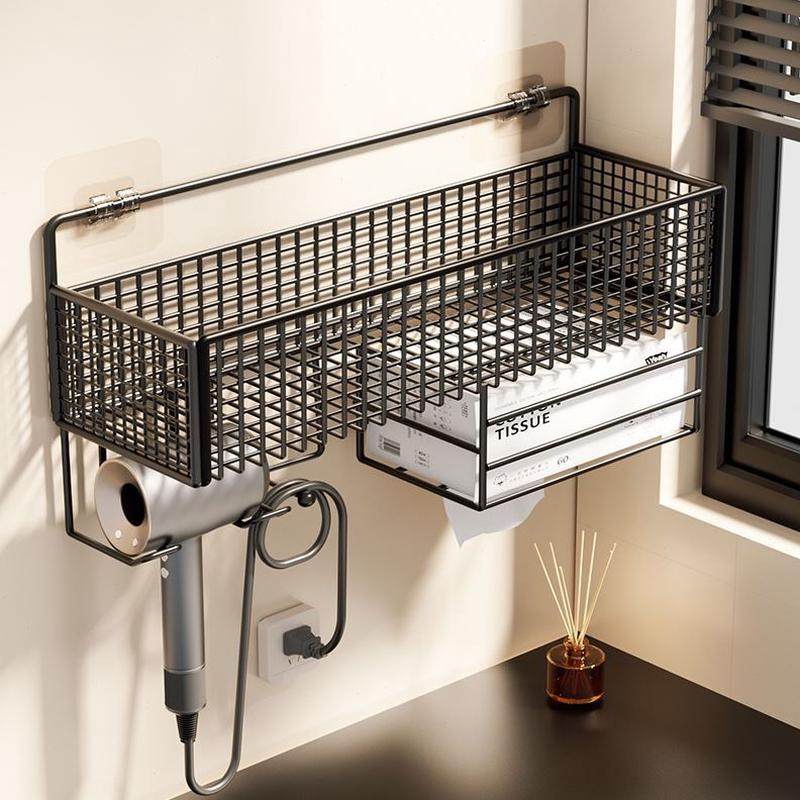 浴室收纳吹风机免打孔卫生间挂架置物架架子架懒人支架电吹风风筒,淘宝优惠券,粉丝福利购,淘宝优惠卷