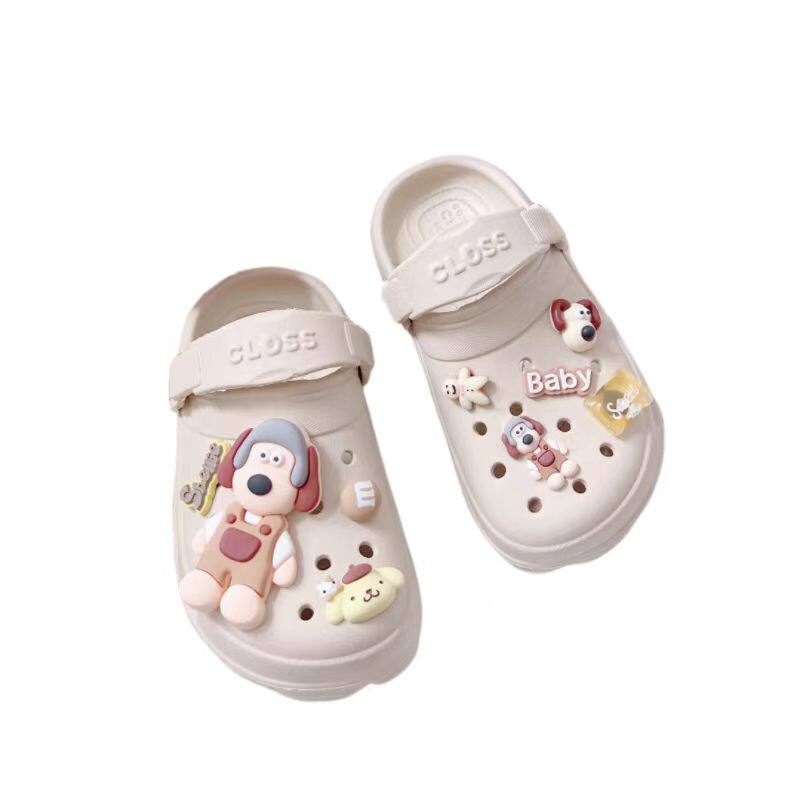 儿童凉鞋2024夏软底拖鞋大小男童可爱卡通狗狗洞洞diy亲子沙滩鞋,淘宝优惠券,粉丝福利购,淘宝优惠卷