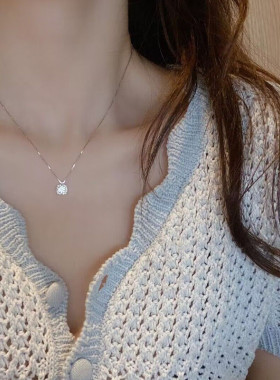 单钻999纯银项链女生轻奢小众高级感锁骨链2025新款爆款生日礼物