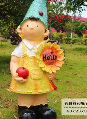 幼儿园小孩雕塑玻璃钢卡通精灵大孩商场庭院摆件售楼处园林装饰品