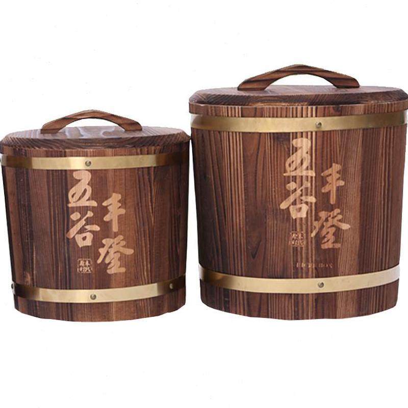 用木制密封小号大防虫米缸米桶木质储米箱米箱装米桶实木中防潮,淘宝优惠券,粉丝福利购,淘宝优惠卷
