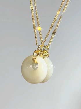 和田玉平安扣项链女纯银999轻奢小众高级感锁骨链送女友生日礼物