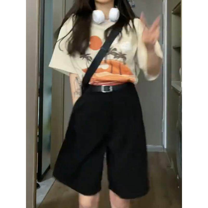 梨型身材五分中裤女夏季显瘦大码胖妹妹休闲宽松黑色,淘宝优惠券,粉丝福利购,淘宝优惠卷