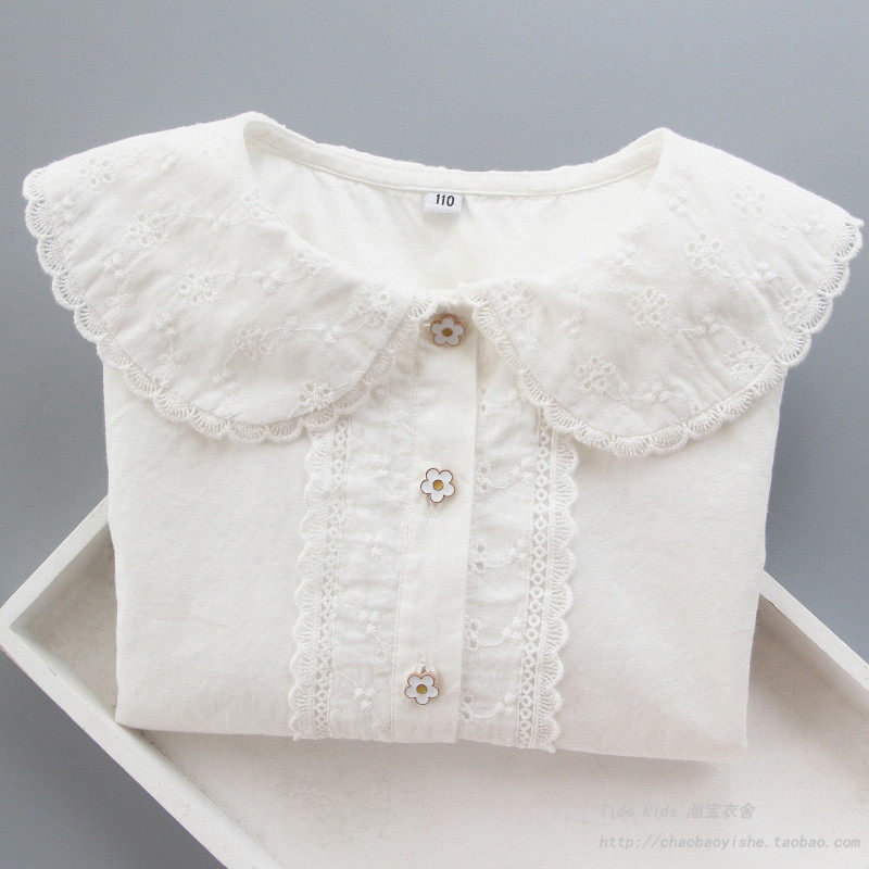 纯棉白色衬衫夏装新款儿童洋气公主衬衣小女孩夏季娃娃衫,淘宝优惠券,粉丝福利购,淘宝优惠卷