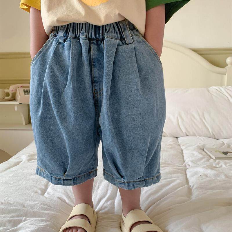 暮晨家新款夏装2024男童薄款棉质牛仔中裤宝宝宽松阔腿裤五七分裤,淘宝优惠券,粉丝福利购,淘宝优惠卷