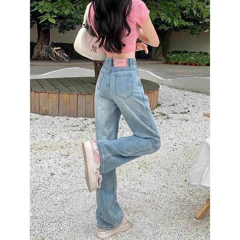 大码胖mm浅色牛仔直筒裤女窄版遮胯显瘦梨形身材夏薄款阔腿裤,淘宝优惠券,粉丝福利购,淘宝优惠卷