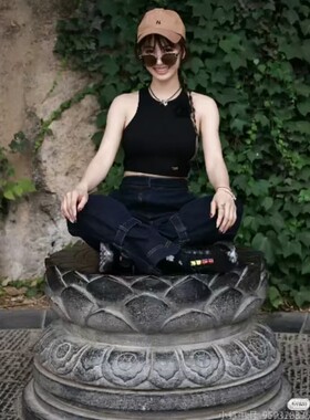 石雕莲华底座 青石仿古底座石雕须弥座底座 莲花座雕刻浮雕石墩