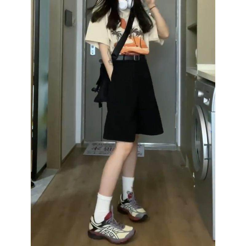 梨型身材五分中裤女夏季显瘦大码胖妹妹休闲宽松黑色,淘宝优惠券,粉丝福利购,淘宝优惠卷