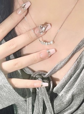 999纯银珍珠微笑项链女生轻奢小众高级感锁骨链闺蜜新款2024爆款