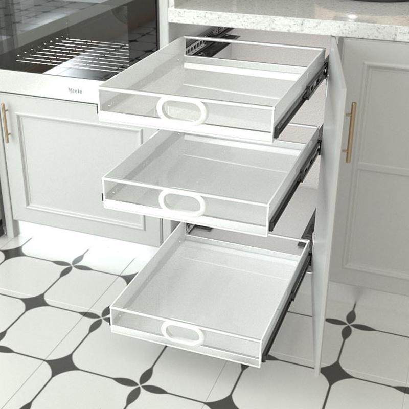 拉篮新款不锈钢滑轨整理侧装塑料分层收纳盒加厨房橱柜抽屉储物,淘宝优惠券,粉丝福利购,淘宝优惠卷