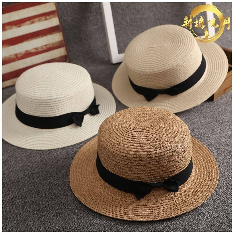 时尚巴拿檐平礼帽男遮阳帽子马草帽顶平夏天出游太阳帽女士百搭潮,淘宝优惠券,粉丝福利购,淘宝优惠卷