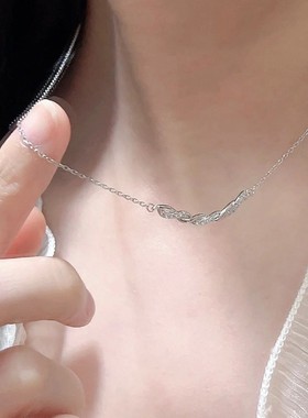 999纯银微笑项链女生轻奢小众交织锁骨链2025新款爆款情人节礼物