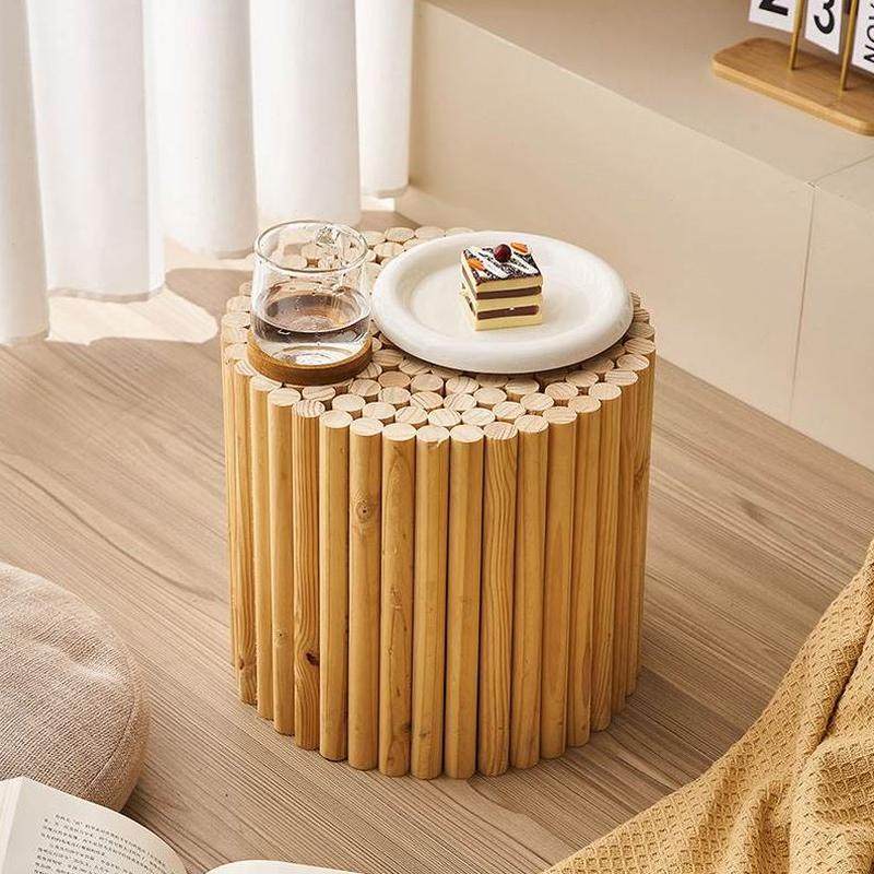 客厅落地摆件饰品旁两边几实木茶几软装原木侘寂房间民宿沙发风边,淘宝优惠券,粉丝福利购,淘宝优惠卷