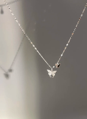 999纯银蝴蝶项链女2025新款爆款轻奢小众锁骨链送女友情人节礼物