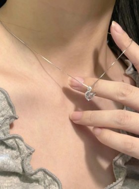999纯银水中精灵小天鹅项链女轻奢小众2024新款爆款锁骨链送女友