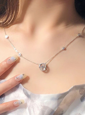 三秒心动999纯银项链女款轻奢小众高级感跳动的心颈链情人节礼物