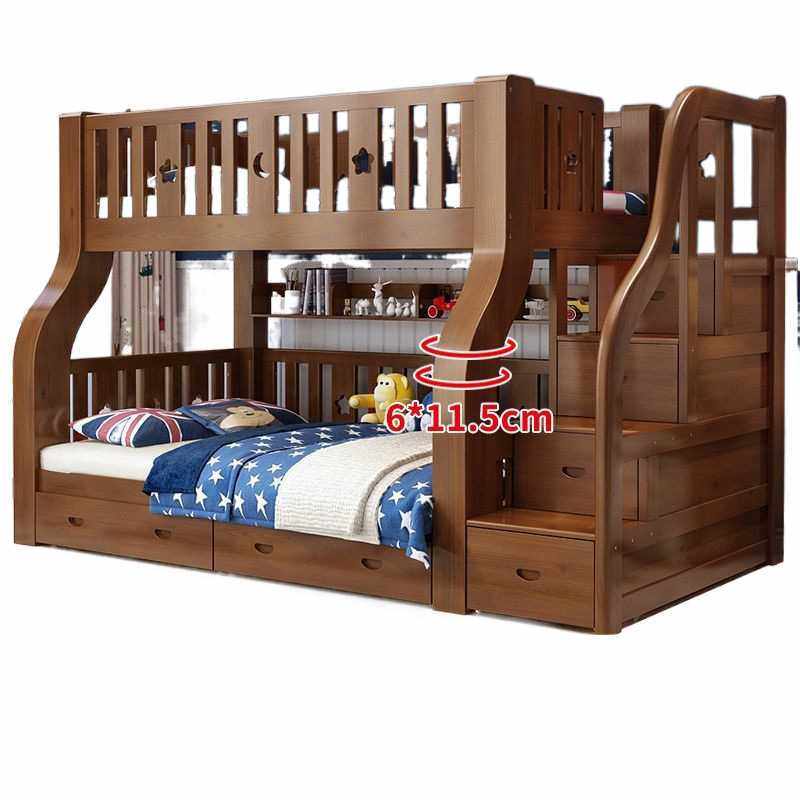 胡桃木上下床加厚加粗实木子母床儿童高低床双层床多功能上下铺床,淘宝优惠券,粉丝福利购,淘宝优惠卷