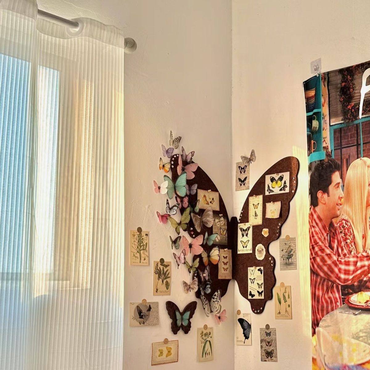 ins蝴蝶毛毡板照片墙宿舍收纳卧室客厅玄关布置墙面装饰背景墙贴,淘宝优惠券,粉丝福利购,淘宝优惠卷