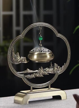 简妙香炉高级铜炉倒流香盘香炉铜
