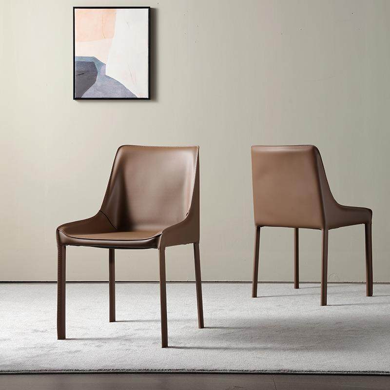 马鞍皮餐椅家用设计师书桌椅意式极简酒店餐厅靠背凳子北欧风,淘宝优惠券,粉丝福利购,淘宝优惠卷