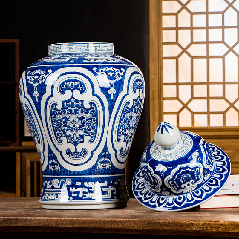 帛画“如意蝠纹”落地大将军罐陶瓷花瓶 新中式玄关陶瓷装饰饰品,淘宝优惠券,粉丝福利购,淘宝优惠卷