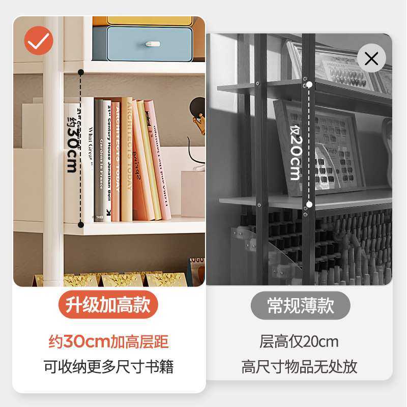 简易书架落地置物架铁艺客厅储物架货架阅读收纳架子家用卧室书柜,淘宝优惠券,粉丝福利购,淘宝优惠卷