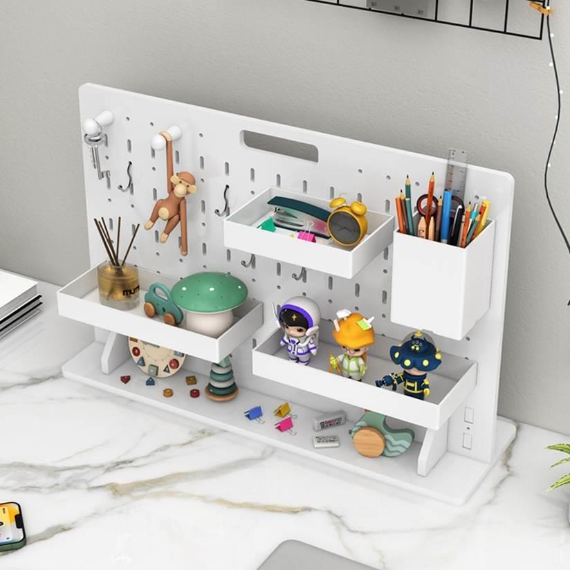 Desktop hole board storage rack without punching vertical office workstation storage rack dormitory partition X board accessories organization