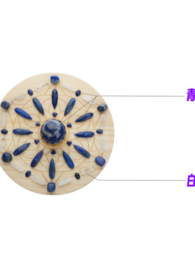 青金石智慧水晶网格套装/能量水晶阵木盘/男士生日礼物/紫色星球