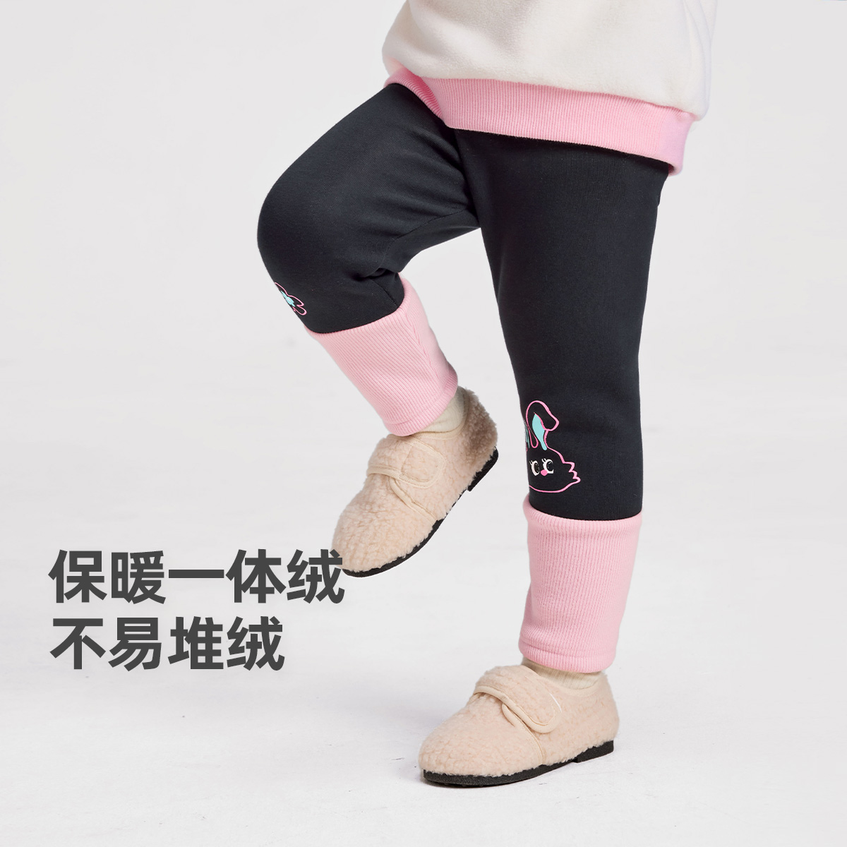 女童裤子冬季宝宝打底裤加绒加厚婴儿弹力裤新款小童冬装儿童童装