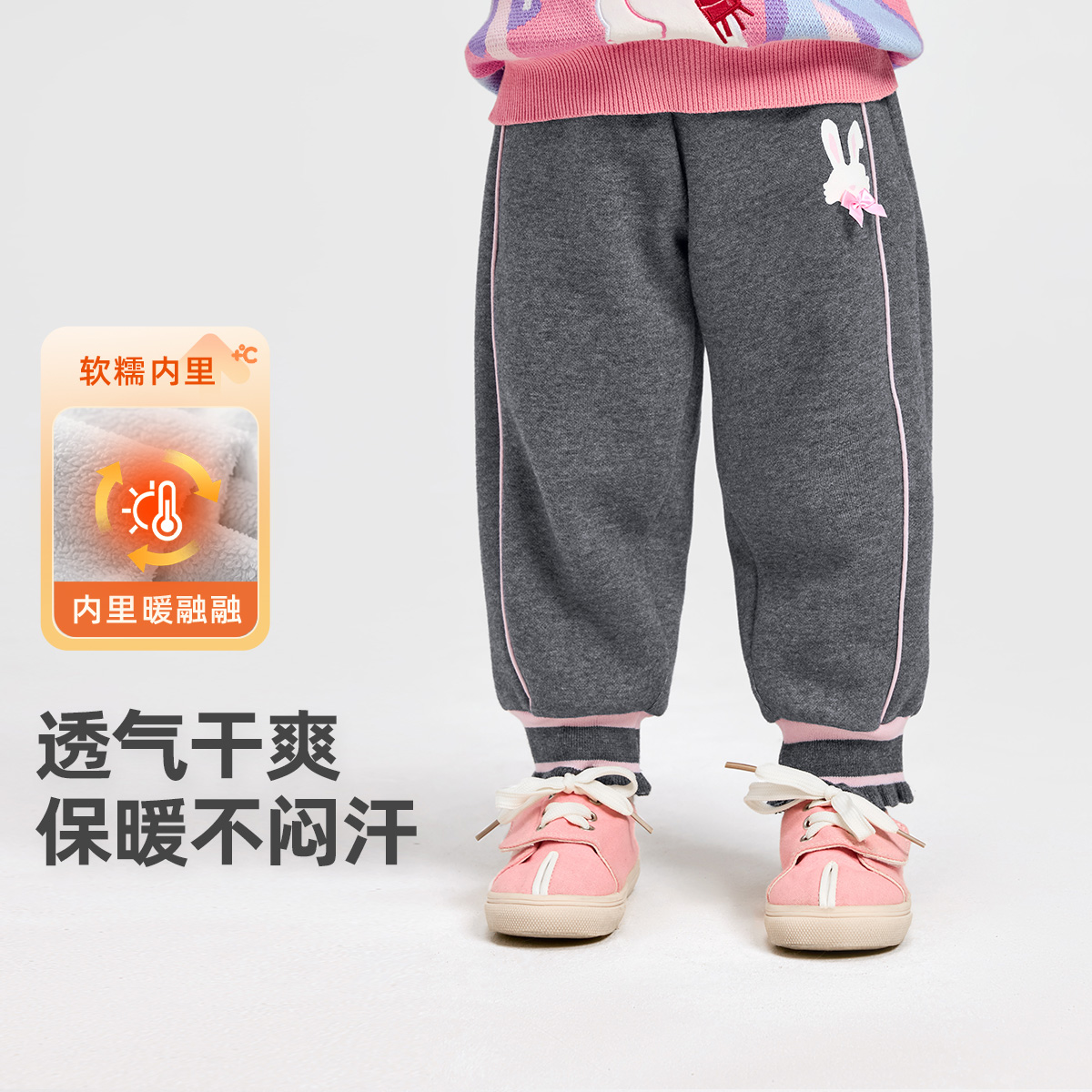 女童裤子加绒秋冬婴儿大屁屁裤加厚宝宝长裤新款小童童装儿童冬装